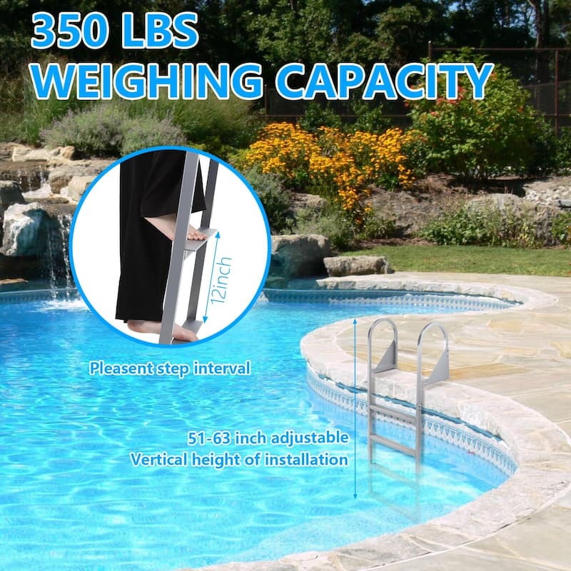 Flip Up Dock Ladders, Anti-Corrosion ,500bs Marine Pontoon Boat Dock