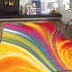 preview thumbnail 7 of 18, World Rug Gallery Modern Contemporary Waves Multicolored Non-slip Non-skid Area Rug