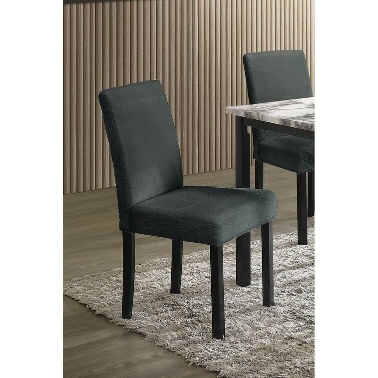 Faux Marble 5 Piece Dining Table Set, Kitchen Dining Room Furniture Set with Rectangular Table and 4 Thicken Cushion Chairs