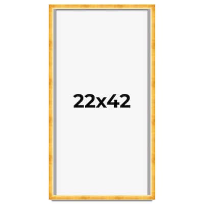 22x42 Shadow Box Frame Gold | 1.625 Inches Deep Real Wood Traditional