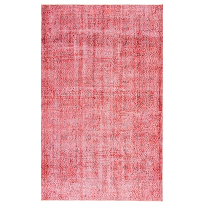 ECARPETGALLERY Hand-knotted Color Transition Dark Red Wool Rug - 5'4 x 8'8