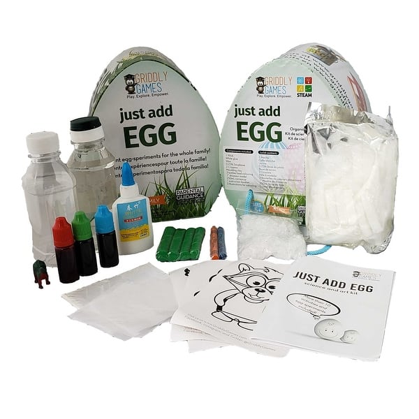 slide 2 of 3, Griddly Kids Just Add Egg Science & Art Kit Green - STEM - Kids