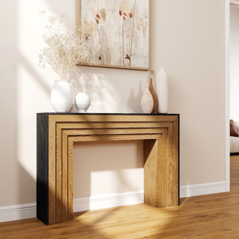 Two-Tone Wood Console Table, 47 Inch Modern Entryway Console Table, Rustic Hallway Accent Table for Living Room, Entrance