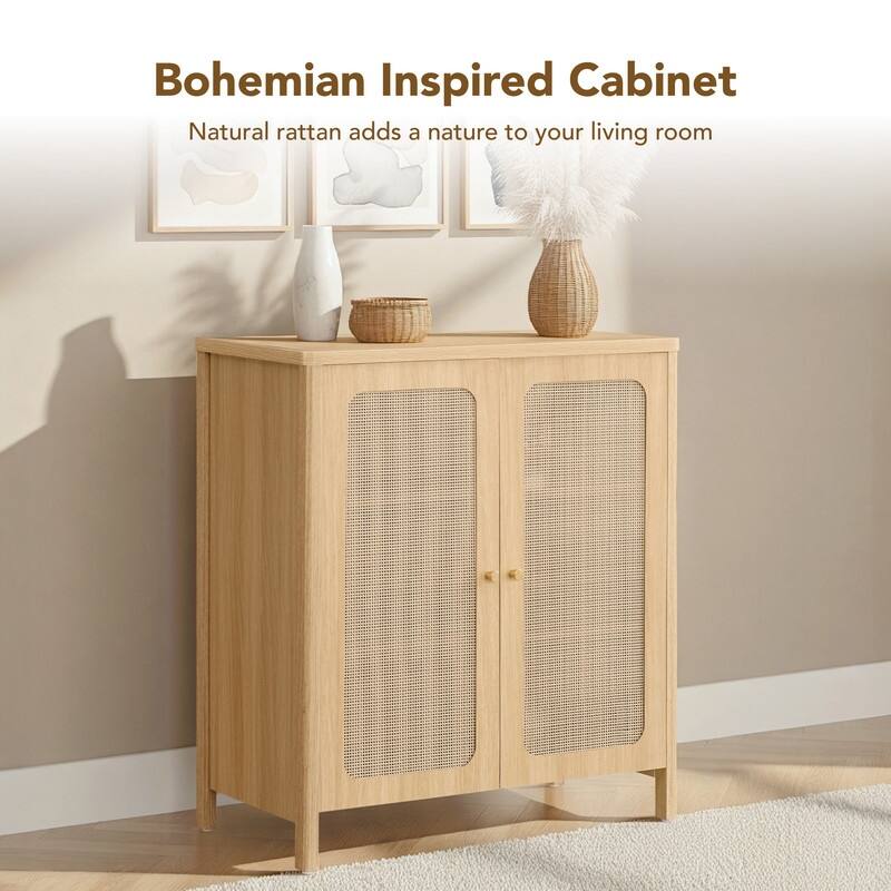 Spruce & Spring Boho Chic Sideboard Buffet Cabinet with Storage for Dining & Living Room