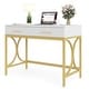 preview thumbnail 8 of 6, 41" Computer Desk with Two Drawers, Modern Study Writing Desk with Storage