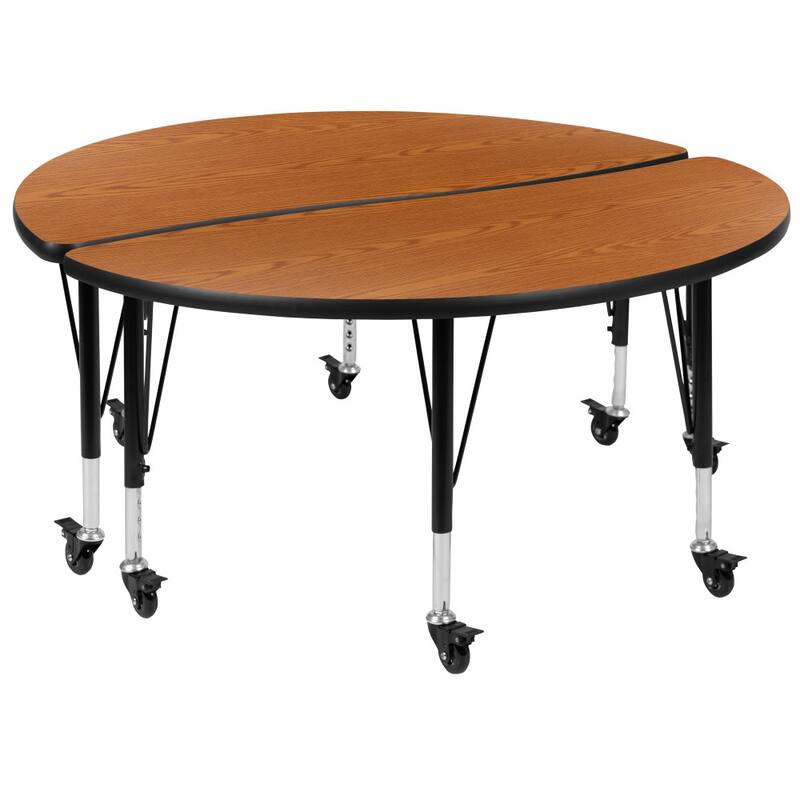 2 Piece Mobile 47.5" Circle Flexible Kids Activity Table Set