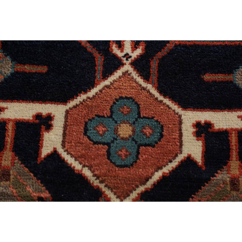 Orange Medallion Heriz Serapi Oriental Large Rug Handmade Wool Carpet - 16'4"x 24'6"