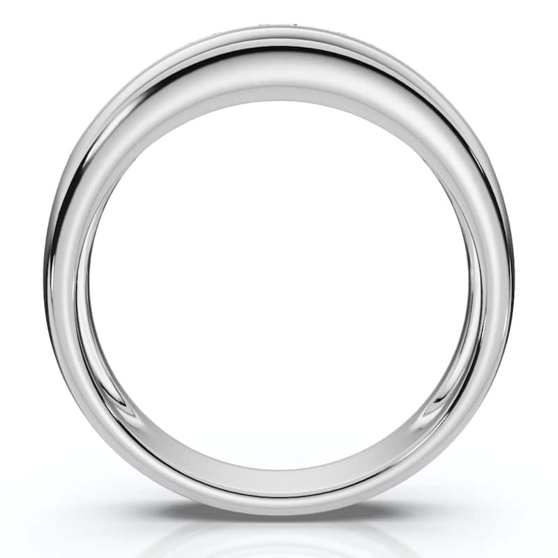 Mens 3/4ct Diamond White Gold Wedding Ring Band New