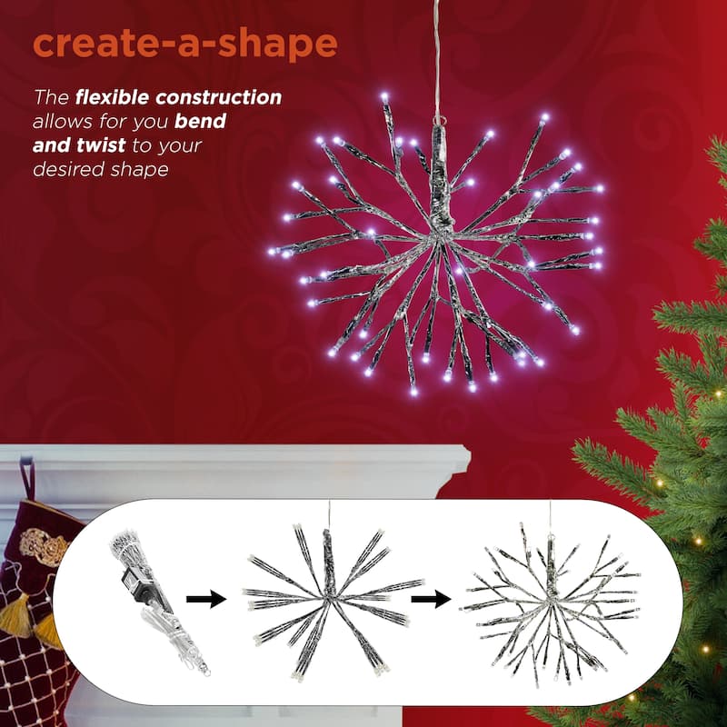Alpine Corporation 10"H Indoor Christmas Snowflake Ornament with LED Lights