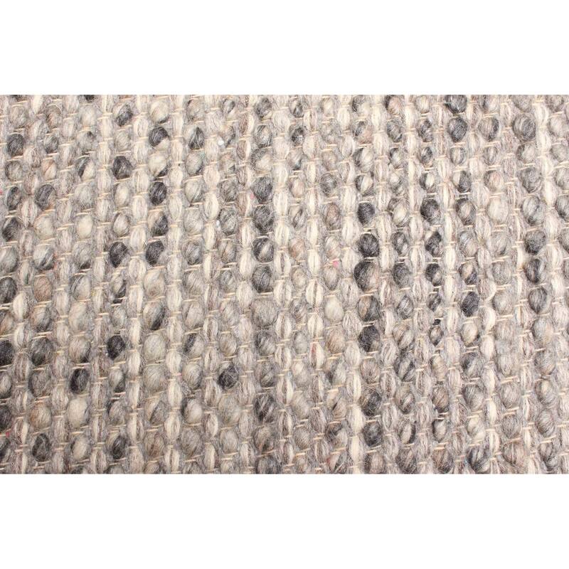ECARPETGALLERY Braid weave Sienna Grey Wool Rug - 5'2 x 7'5