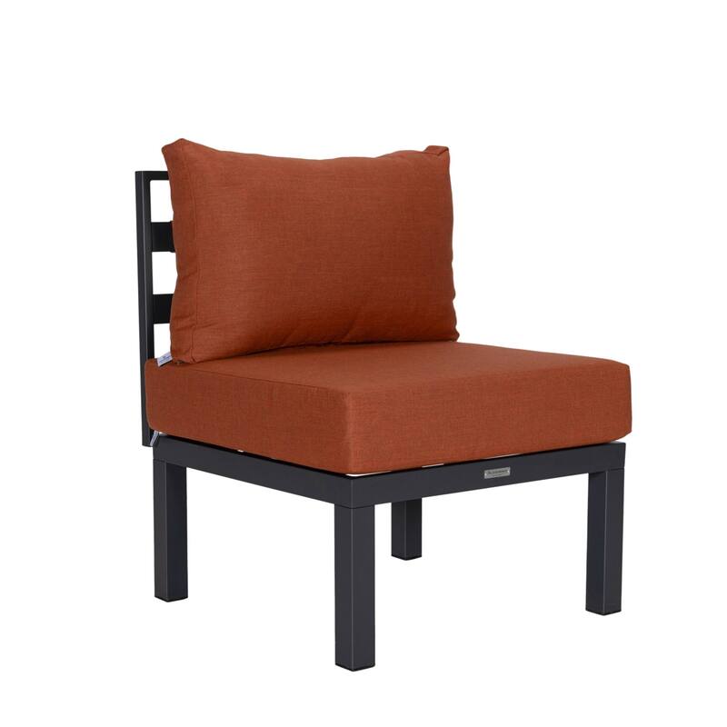 Outdoor 7-Piece Patio Sectional Set Aluminum Frame W/ Fire Pit Table