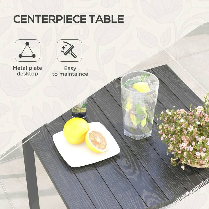 5-Piece Outdoor Dining Set for 4, Wicker Chairs, Cushions, Metal Table