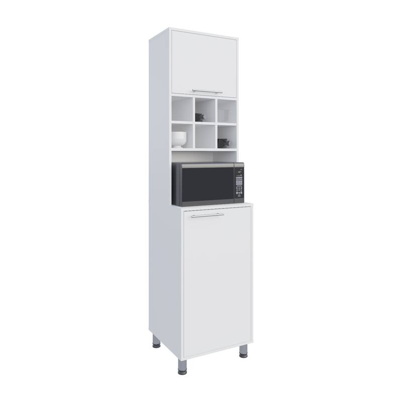 Modern Design Kitchen Pantry, 2 Doors, 4 Legs, 8 Shelves,FSC Certified CPSIA Compliant