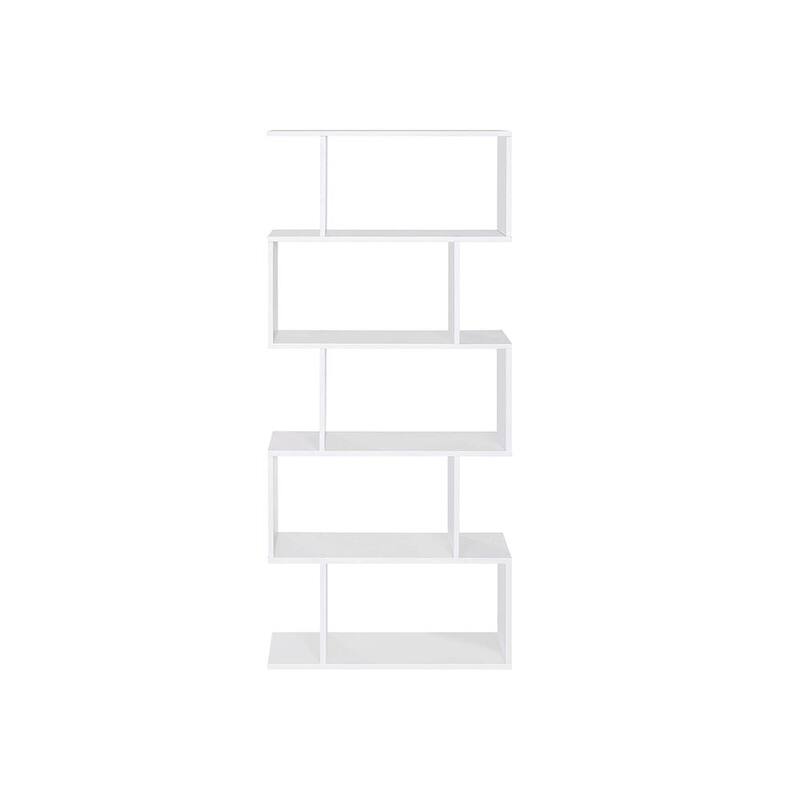 Brown Wooden 5-Tier Bookcase with Durable Shelves for Home and Office Storage - 9.4”D x 27.6”W x 62.6”H