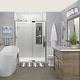 preview thumbnail 8 of 10, Irene 60 in. W x 76 in. H Pivot Semi-Frameless Shower Door with Clear Glass - 60-in W x 76-in H
