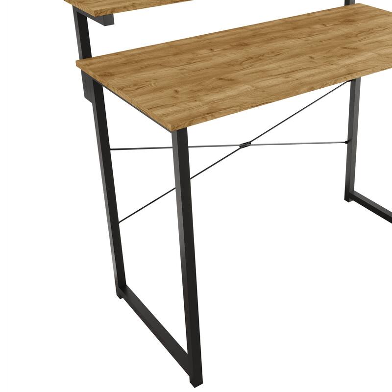 CraftPorch Minimalist 39-Inch Metal Computer Desk With Shelf