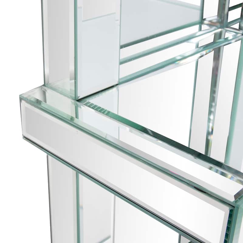 Allan Andrews Contemporary 3-Tier Mirrored Wall Shelf Display - 44"H x 12"W x 8.25"D