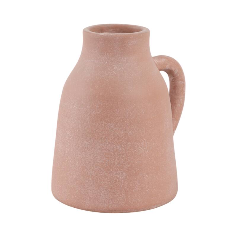 Terracotta Pottery Vase with Handles Rustic Artisan Decorative Accent