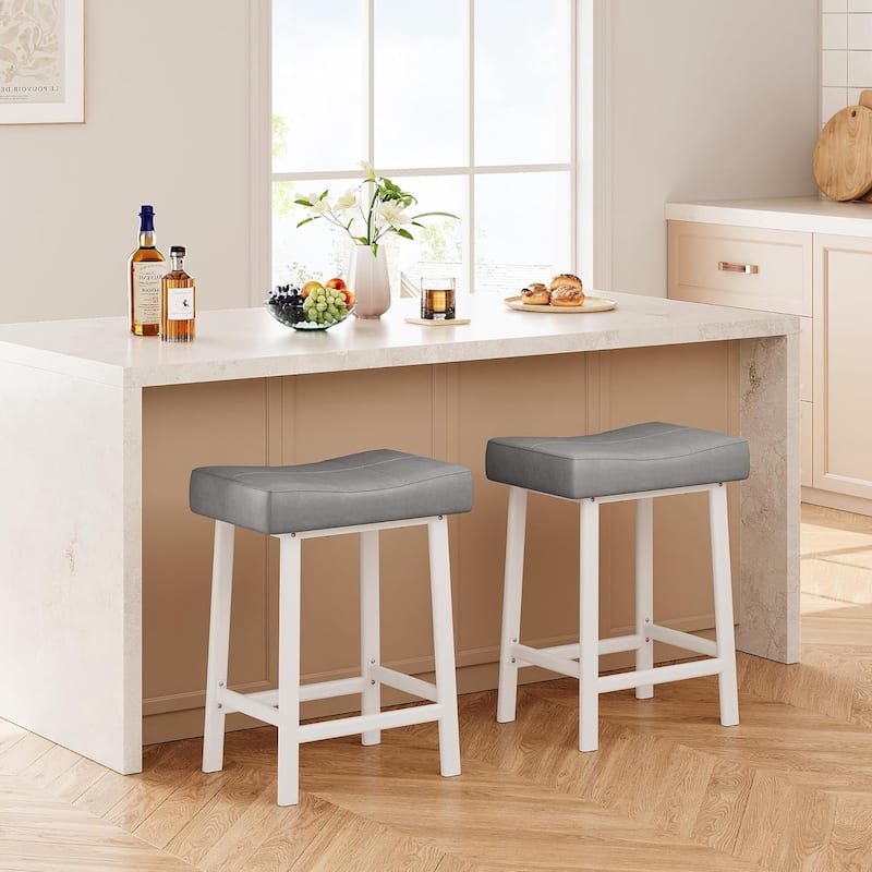 24-Inch Bar Stools, Ergonomic Saddle Seat, 2pcs