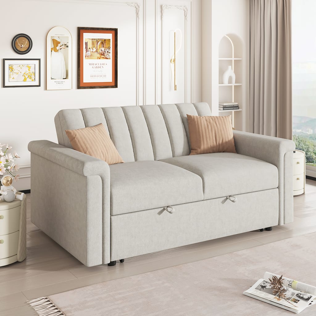 Convertible Soft Cushion Sofa Pull Bed ,for Two People to Sit On
