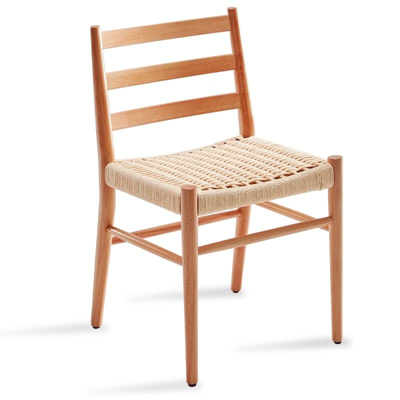 Dining Chairs Set of 2, Woven Rope Seat with Sturdy Metal Frame, Mid Century Modern Dining Room Chairs for Kitchen