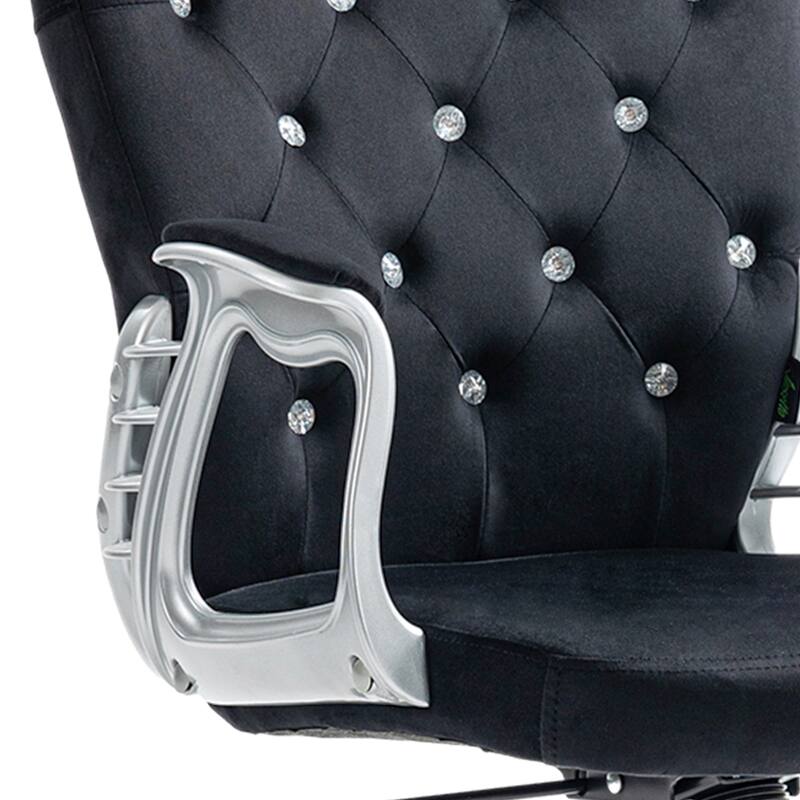 Vinsetto Vanity Middle Back Office Chair Tufted Backrest Swivel Rolling Wheels Task Chair with Height Adjustable Armrests