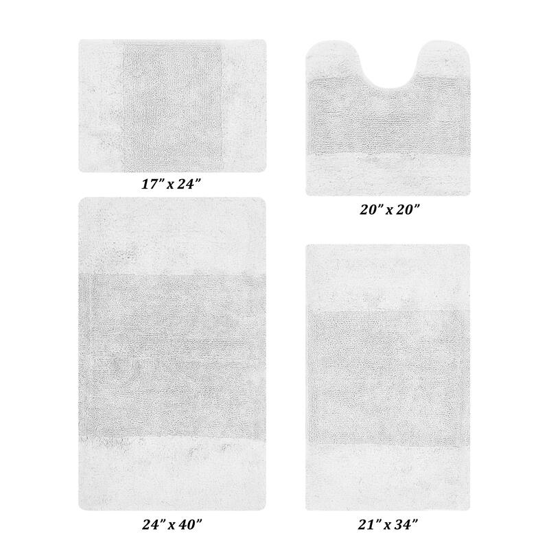 Better Trends Bath Rug 100% Cotton Water Absorbent Tufted Bathroom Rug Set for Shower, Sink Mats Machine Wash Granada Collection