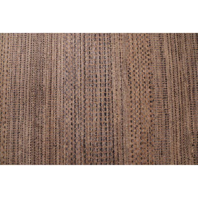 ECARPETGALLERY Hand-knotted Finest Silk Shadow Taupe Viscose, Wool Rug - 6'0 x 9'0