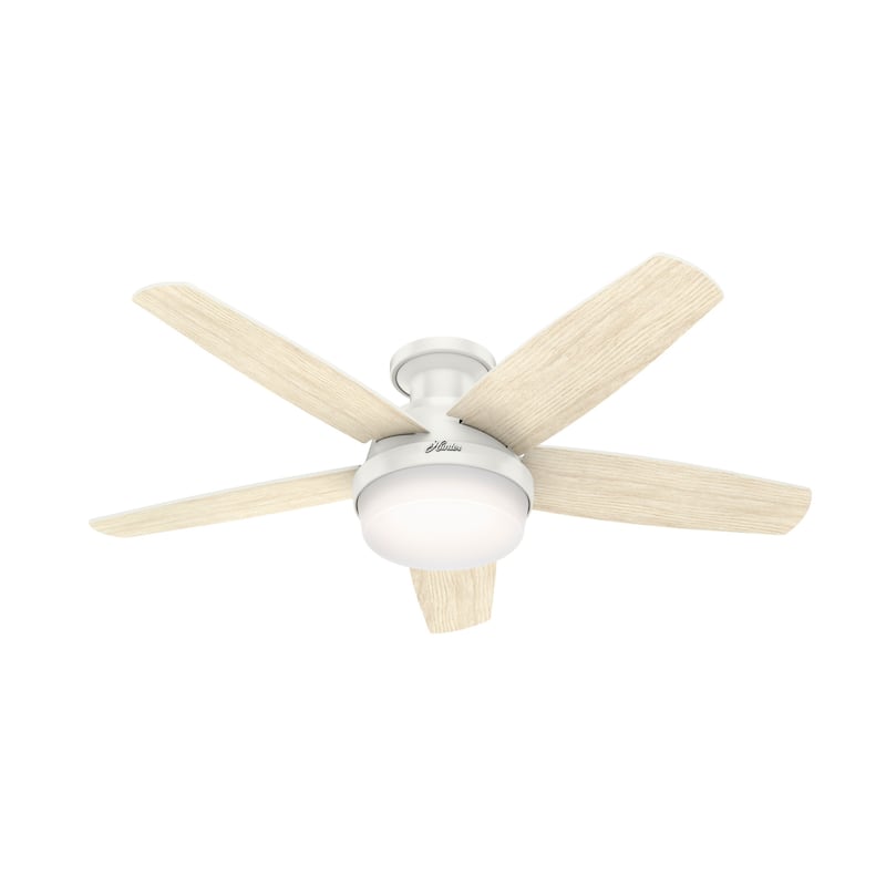 Hunter 48" Avia Low Profile Ceiling Fan w/ LED Light, Handheld Remote - Fresh White