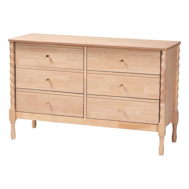 Laurent Dresser - 6-Drawer Bedroom Organizer with Bamboo-Style Turned Legs, Cottage Farmhouse Storage Cabinet for Clothing - Overstock - 43652770 Laurent Dresser - 6-Drawer Bedroom Organizer with Bamboo-Style Turned Legs, Cottage Farmhouse Storage Cabinet for Clothing - Overstock - 43652770