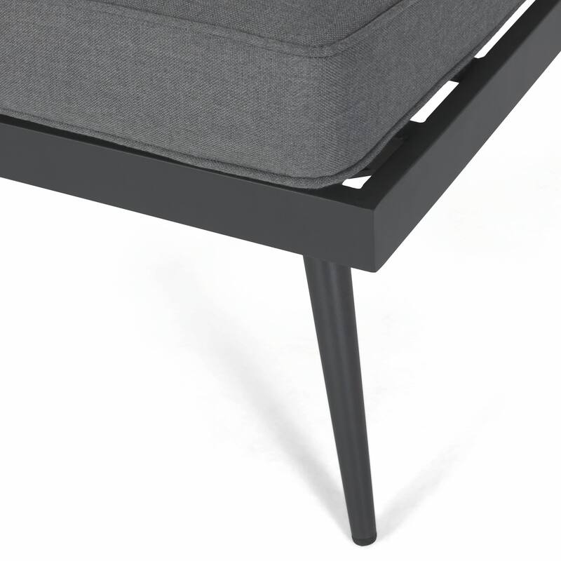 Mid-Century Modern Outdoor Sectional Sofa with Faux Wood Accents