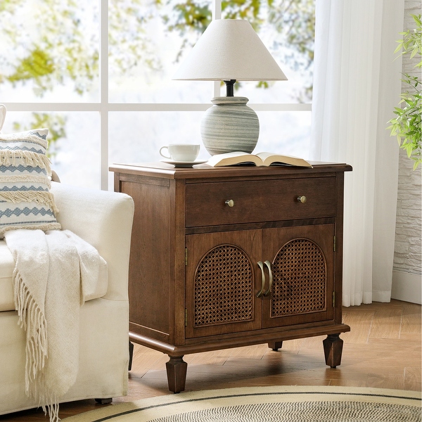 Georg Traditional 27 Tall Rattan Nightstand with Adjustable Feet by HULALA HOME On Sale Bed Bath Beyond 40885115