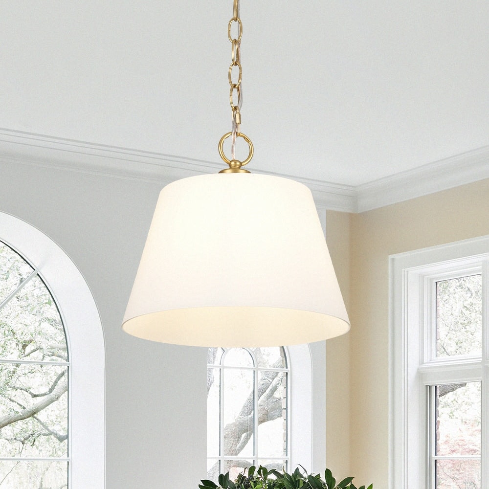 Minimalist 1-Light Cone-Shaped Glass Single Pendant