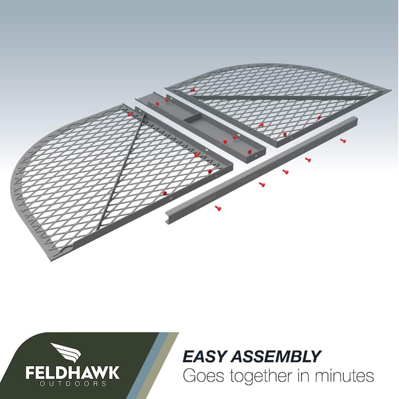 26" x 60" Window Well Cover Powder Coat Black Mesh Steel Well Cover D - Shaped Egress Covering Semi-universal fit.
