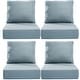 preview thumbnail 20 of 120, Gymojoy 24"x24"x6" Thick Cushions & Pillows Set - Deep Seat Indoor/Outdoor Water & Fade Resistant Baby Blue - Four Sets