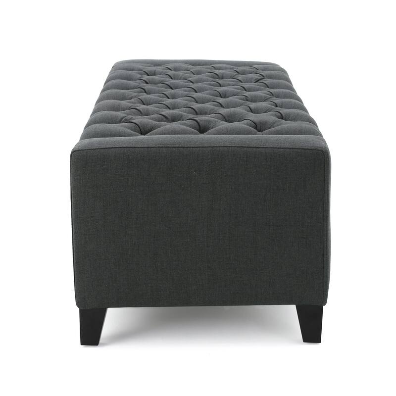 50.75" Fabric End of Bed Storage Bench, Upholstered Storage Ottoman Bench with Safety Hinge, Stylish Large Ottoman