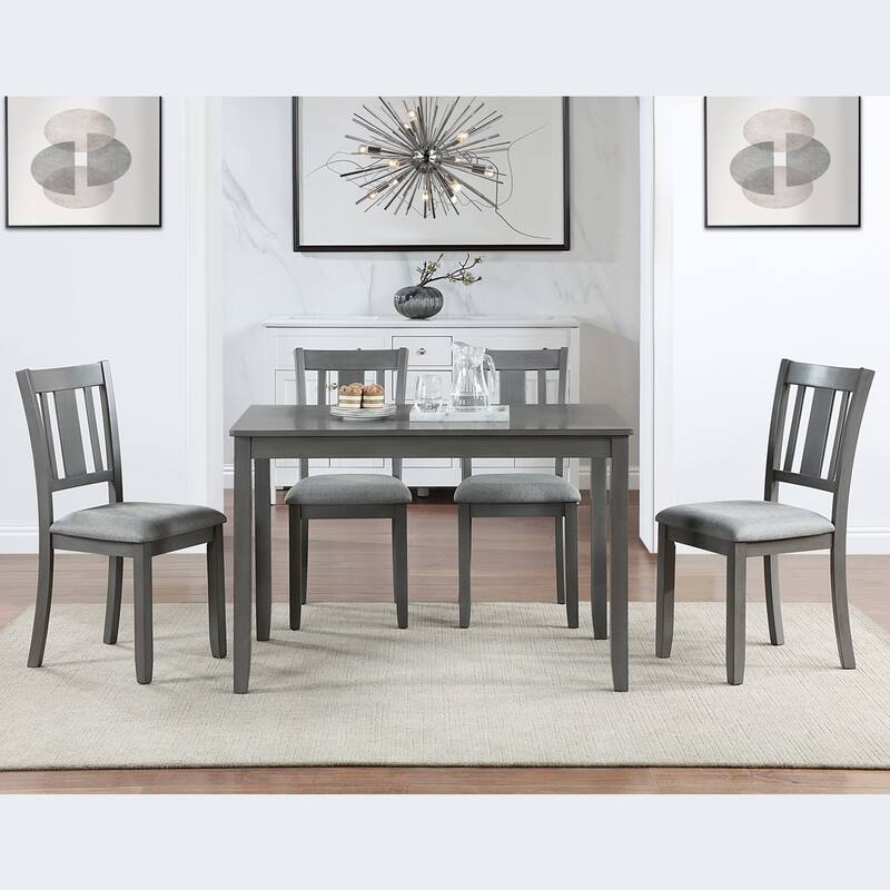 Classic Rectangular Counter Height Wooden Dining Table for Small Space - Gray