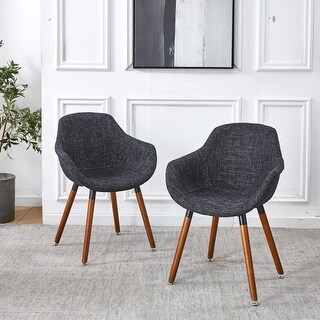 set of 2 black Yaheetech Ergonomic Accent Chair Armchair Living