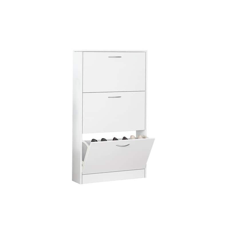 3 Tier Shoe Storage Cabinet for Entryway White