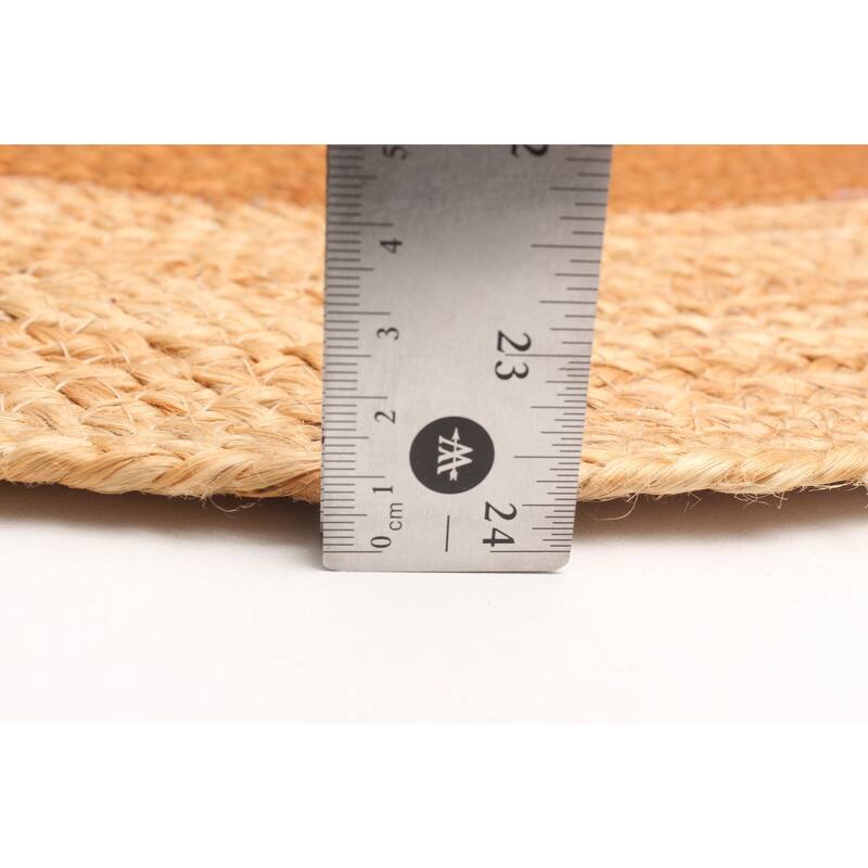 ECARPETGALLERY Braided Weave Palas Denizli Copper Jute Rug - 3'0 x 3'0