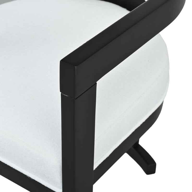 Modern Set of 2 Dining Chairs with Armrests Cushioned Backrest, Solid Wood Frame for Dining Room Living Room and Café