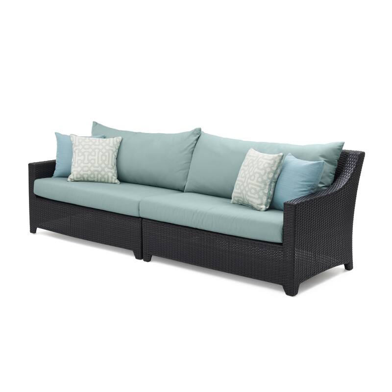 Deco 9 Piece Sunbrella Outdoor Patio Sectional & Club Set