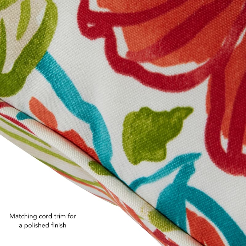 Breeze Floral Outdoor 24-inch x 24-inch Premium Deep Seat Cushion Set (Cushions Only)