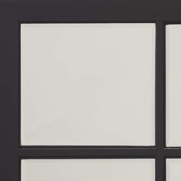 Shop Rectangular Black Metal Grid Mirror With Paned Beveled Glass