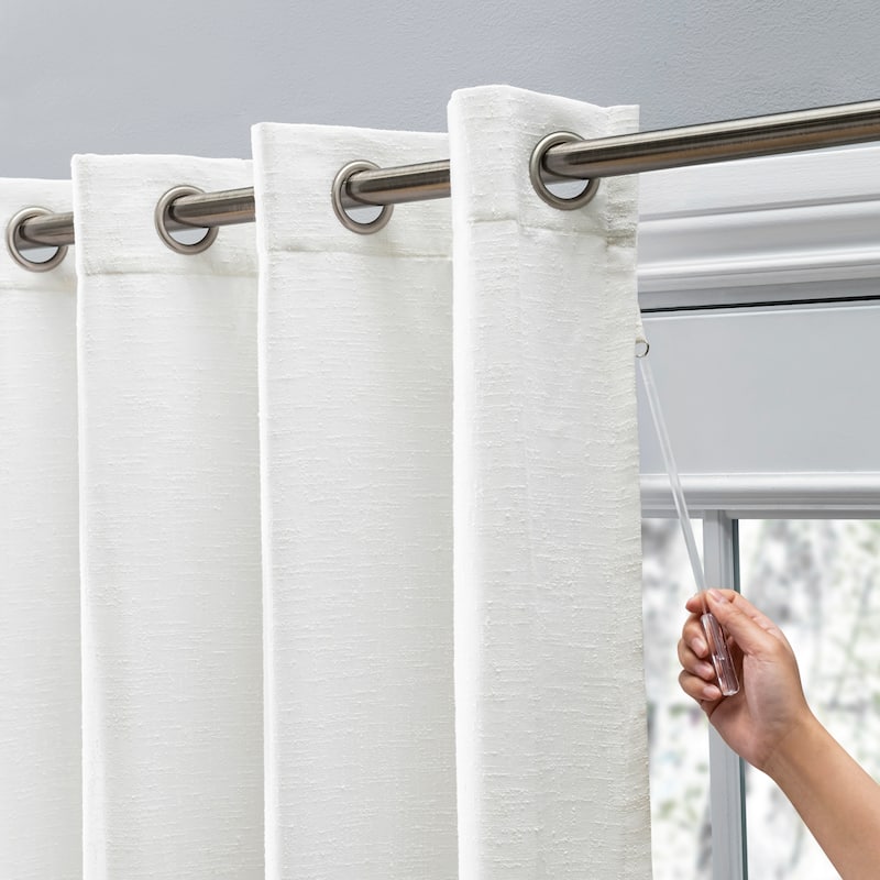 New Castle Gorgeous Slubbed Linen Lined Grommet Curtain Panel