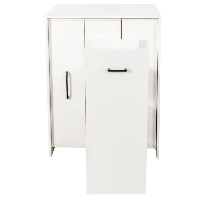 Tall Kitchen Pantry Cabinet with 3-Tier Pull-Out Storage Shelf, Freestanding Organizer with Door