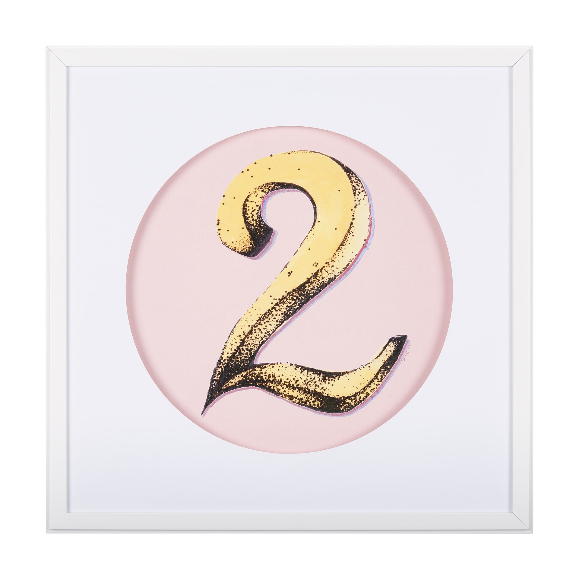 Numbers II by Mercana Studio a Hand Embellished Textured Framed Art Print Matted under Glass