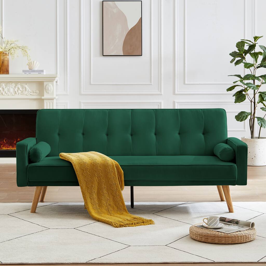 Linen Fabric Futon Sofa Bed Couch, Modern Love Seats Sofa Furniture ...