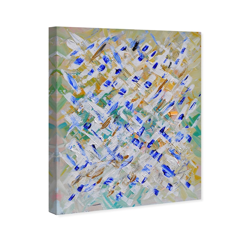 Wynwood Studio Canvas Abstract Grade White and Sapphire Blue Modern & Contemporary Wall Art Canvas Print