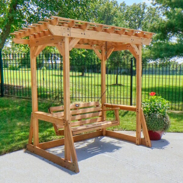 Backyard Discovery Callahan 8'x5' Cedar Wood Patio Pergola Swing